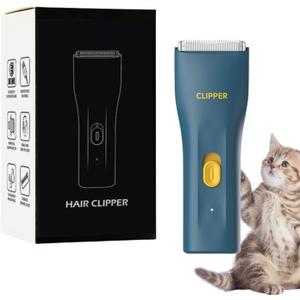 Dog Grooming Kit Clipper for Thick Coat Low Noise Cordless Cat Hair Trimmer Rechargeable Shaver Pet Grooming Tools for Small and Large Animals (L006-air-green)