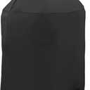 Round BBQ Grill Cover for 18 Inch Charcoal Grills Waterproof, Fade Resistant, UV Resistant Kettle BBQ Grill Cover with Hook & Loop Strap, Dome Smoker Cover, Black (18in)