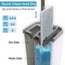 BOSHENG Mop and Bucket with Wringer Set, Hands Free Flat Floor Mop and Bucket, 3 Washable Microfiber Pads Included, Wet and Dry Use, Home Floor Cleaning System for All Floor Types and Windows