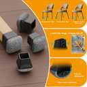 32pcs Chair Leg Floor Protectors for Hardwood Floor |Protect Wood Tile Floors Chair Leg Caps with Wrapped Felt Pads| Anti-Scratch Reduce Noise | Fit Angled Chair Legs| Black Square L Fit:1.05"-1.25"