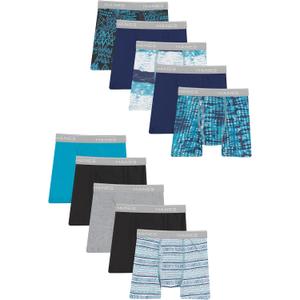Hanes Boys' and Toddler Comfort Flex and ComfortSoft Boxer Briefs, Multipack (X-Large, Solids/Prints Assorted - 10 Pack)