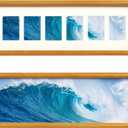 Hans 4"x12" Frames Collage Photo Frame Single Mat with Six 1.5x2.5 Openings and Satin Solid Frame Horizontal or Vertical(6 Openings)