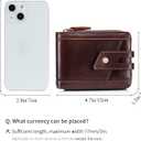 Genuine Leather Men's Wallet with Zipper Vintage RFID Blocking Large Capacity Wallet for Men with 11 Credit Card Slots and 1 ID Window (Black)