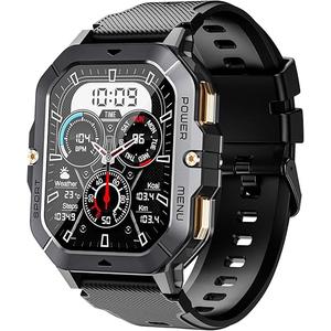 Gravity C28 Rugged Smartwatch – AI Watch Face, 100+ Sports Modes, Bluetooth Call, Waterproof, Heart Rate & Sleep Monitoring, Fitness Tracker for Men & Women (Black)