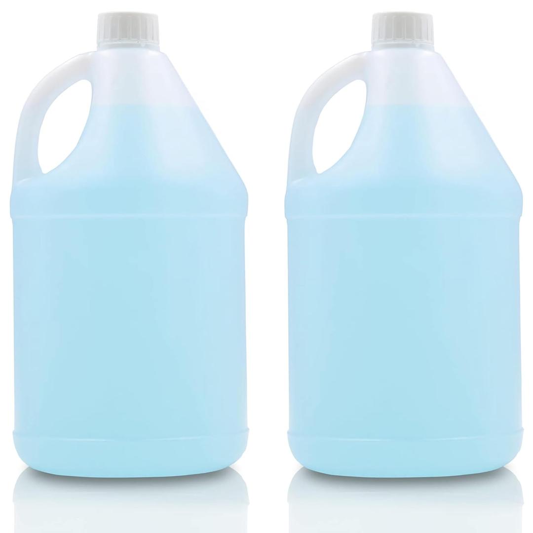 WUWEOT 2 Pack 1 Gallon Jugs, Empty Gallon Bottle, Plastic HDPE Container with Child Resistant Airtight Lids for Home and Commercial Use, Water Storage Containers for Water, Soaps, Detergents, Liquids