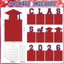 12 Pcs Graduation Photo Yard Sign Decorations 2026, K-12 Grade Graduation School Picture Frame Lawn Sign with Stakes for Kindergarten Middle High School Class of 2026 Grad Party Decorations, Red Blue