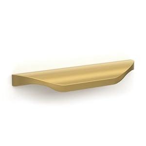goldenwarm 10 Pack Finger Pulls for Cabinets Edge Pulls 3 Inch Hole Center Gold Cabinet Handles Brushed Brass Cabinet Pulls Kitchen Cabinet Drawer Pulls，Zinc Alloy