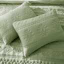 WDCOZY Boho Sage Green Oversized California Cal King Size Quilt Bedding Sets with 2 Pillow Shams, Farmhouse Lightweight Soft Bedspread Coverlet for All Season, 116x106 inches