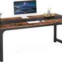 Tribesigns Modern Computer Desk, 63 x 31.5 inch Large Office Desk Computer Table Study Writing Desk Workstation for Home Office, Rustic/Black
