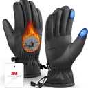 -10 Winter Gloves Men Women Made with 3M Insulation & Plush Lining, Windproof & Water-Resisitant Glove for Cold Weather with Touchscreen Fingers, for Running (Small, Grey)