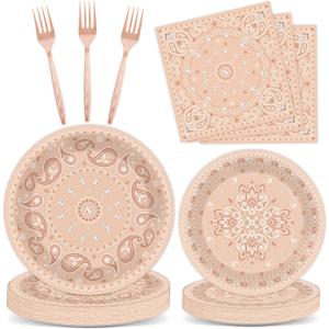 gisgfim 100Pcs Western Bandana Party Decorations Supplies Pink Paisley Plates and Napkins Farm Cowboy Cowgirl Paper Dinnerware Tableware Set for Rodeo Baby Shower Wild West Birthday Serves 25 gisgfim 100Pcs Western Bandana Party Decorations Supplies Pink Paisley Plates and Napkins Farm Cowboy Cowgirl Paper Dinnerware Tableware Set for Rodeo Baby Shower Wild West Birthday Serves 25