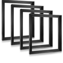 Soaoo 4 Pcs Canvas Floater Frames 12'' x 16'' Black Floating Canvas Frame 0.9" Deep Artwork for Paintings with Hardware Kit Included for Wall Prints Painting, Assemble Required