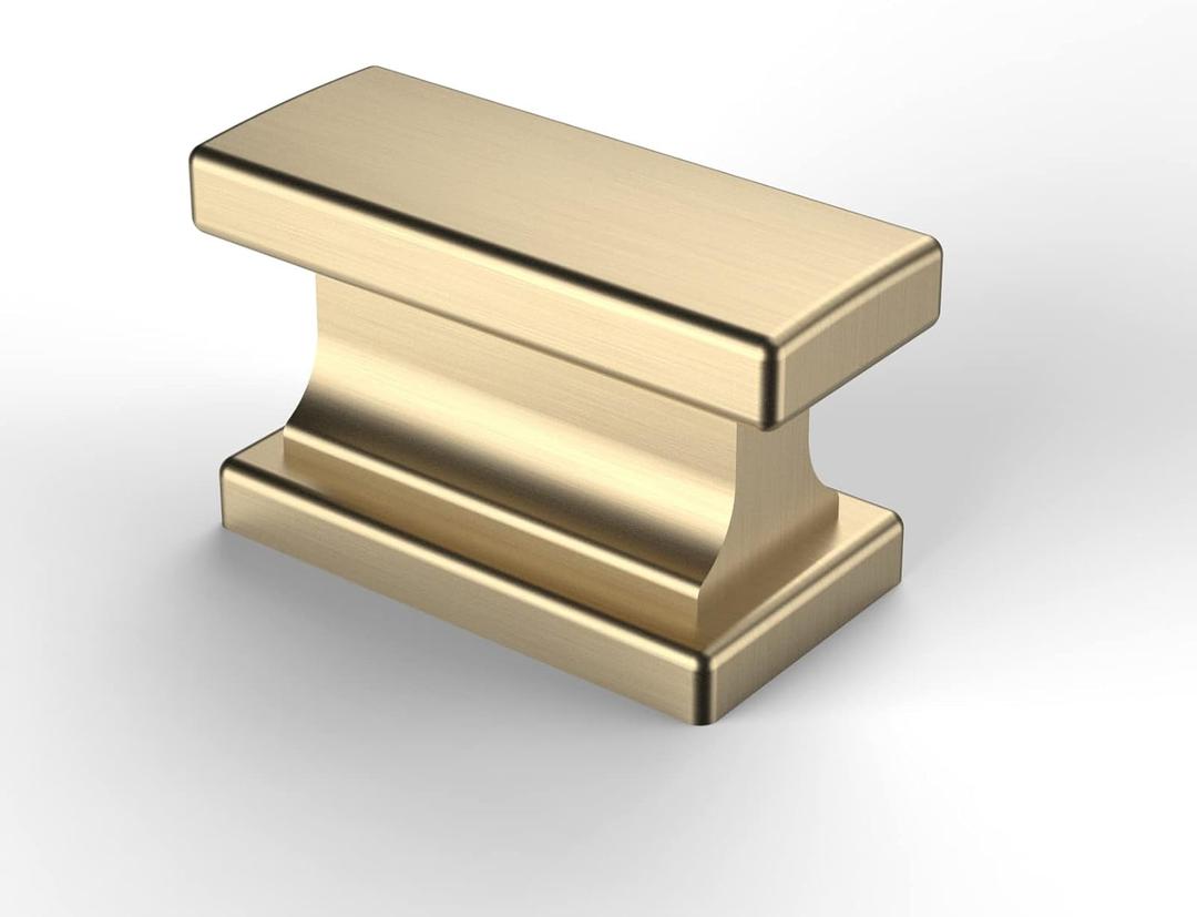 Asidrama 20 Pack Brushed Brass Kitchen Cabinet Knobs Dresser Knobs Drawer Knobs Cabinet Hardware Zinc Knobs for Dresser Drawers (Single Hole Knob)