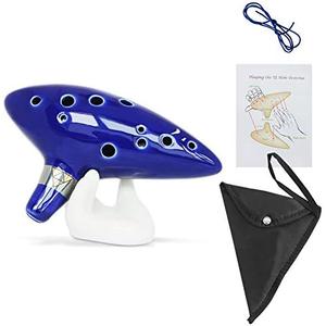 SENHAI Ocarina Instrument with Neck Strap Cord and Song Book, 12 Hole Alto C Ocarinas With Gift Box, Hand-shape Display Stand and Black Protective Bag