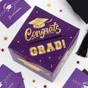 5 x Graduation Decorations 2026 Card Box, Purple Gold Congrats Grad Paper Gift Crad Boxes Holder for Class of 2026 Graduation Party Decoration Supplies Table Decor Favors Props Decor, 9 x 9 x 9 inches
