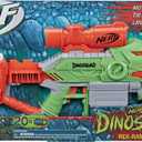 Nerf DinoSquad Rex-Rampage Motorized Dart Blaster, 10-Dart Clip, 20 Official Darts, 10-Dart Storage- T-Rex Dinosaur Design, Red, One Size
