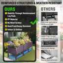Raised Garden Bed with Reinforcement Rods Elevated Planter Boxes for Outdoor Plants with Drainage Holes for Flowers Vegetables Herbs Patio Backyard Deck Balcony, Purple, Double-Layer