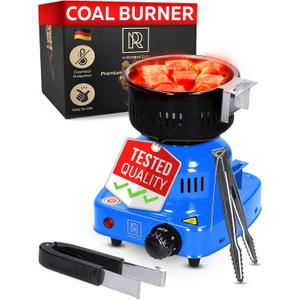 Blue Multipurpose Electric Charcoal Starter - Hot Plate Burner With Tongs - 450W Fire Starter - 304 Stainless Steel Coconut Charcoal Lighters and Starter Cubes Blue Multipurpose Electric Charcoal Starter - Hot Plate Burner With Tongs - 450W Fire Starter - 304 Stainless Steel Coconut Charcoal Lighters and Starter Cubes