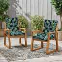 Outdoor Chair Cushion Set of 2 Black Waterproof Non Slip Tufted Thick Patio Wicker Chair Seat Cushion for Indoor Outdoor Furniture Rattan Chair,41.7 * 20.8 * 3.9"