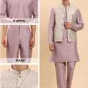 Pro-Ethic Style Developer Mens Indian Traditional Cotton Kurta Set With Jacquard Silk Jacket (Waistcoat) For Men Size 46