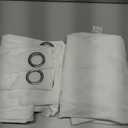 Amazon Basics Chenille Room Darkening Curtains, Light Filtering Window Drapes for Bedroom and Living Room, 2-Panel Set with Grommets, 42" W  72" L, White Solid