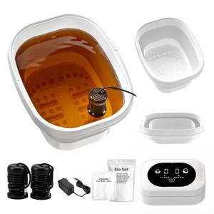 Ionic Foot Bath Detox Machine, Foot Detox Foot Bath Soak Tub with 2 Arrays, 80 Disposable Foot Spa Liners, Sea Salt, Folding Foot Spa Bucket, Home Salon-Level Foot Soaking Tub