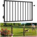 W.4ft x H.36in Aluminum Deck Gate Kit Outdoor, DIY Cuttable, Black | Welded Anti Sag Frame, Self Closing Hinges & Latch, AAMA 2604 Weather-Resistant Finish for Patio, Garden, Stairs