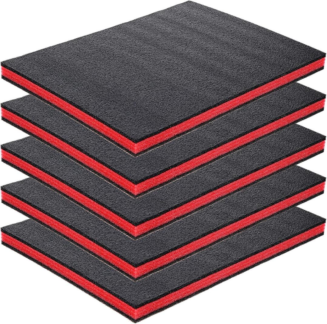 5 Pack 16x12x1 inch Tool Box Foam, Tool Foam Inserts for Cases, Polyethylene Storage Sheets Organizer for Toolbox Hard Case, Drawer Liner Storage Tool Shadow Insert