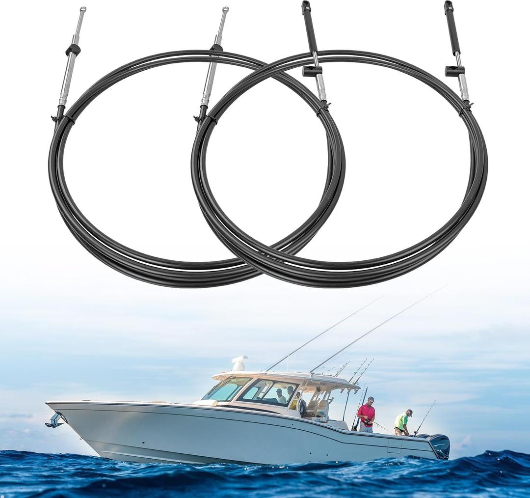 GEN 1 Boat Outboard Throttle and Shift Control Cables, 33C Remote Cable Replacement, Compatible with Mercury, MerCruiser, Mariner, Force Motor Engines, Replace CC179 Series (2PCS), 16FT