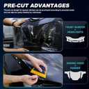 Precut Car Paint Protective Film for Tesla Model Y 2017-2025 (Not for Juniper) 8.5Mil TPU PPF Gloss Clear Scratch Protector Exterior Accessories, Front Bars + Headlights