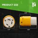 2 x PLUGTUL NEMA L6-30C Locking Connector, Generator Twist Lock Adapter Female Connector, 30 Amp, 250 Volt, Industrial Grade, ETL Listed