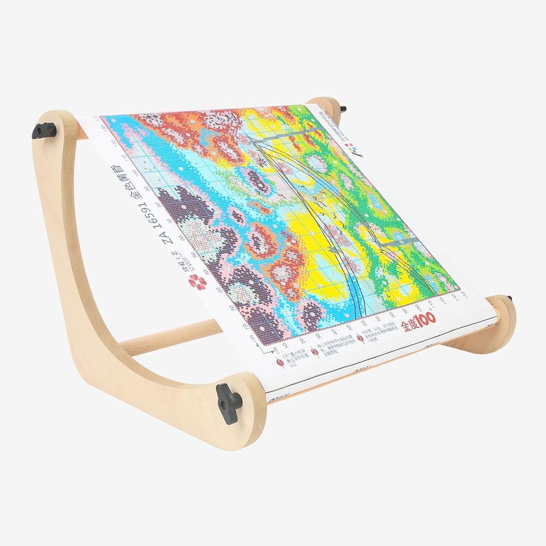 Airo Adjustable Embroidery Table Stand,with 2 Size Rods (11.8" & 15.3"), Cross Stitch Holder for Hand Work & Lap Stitching with Both Hands Free