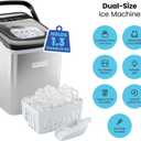 Iceman Dual-Size Countertop Ice Maker Machine, Portable, Creates 2 Cube Sizes in 6 Mins, Holds 1.3 lb. of Ice, Makes up to 26 lb in 24 Hours, Self-Cleaning Scoop Included, Stainless-Steel