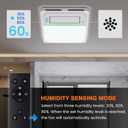 Bathroom Exhaust Fan with Humidity Sensor, Light and Heater - 190 CFM Quiet 1.0 Sone Vent Fan, 1800W Heat, 1500LM LED, Remote Control, Easy Install UL Certified