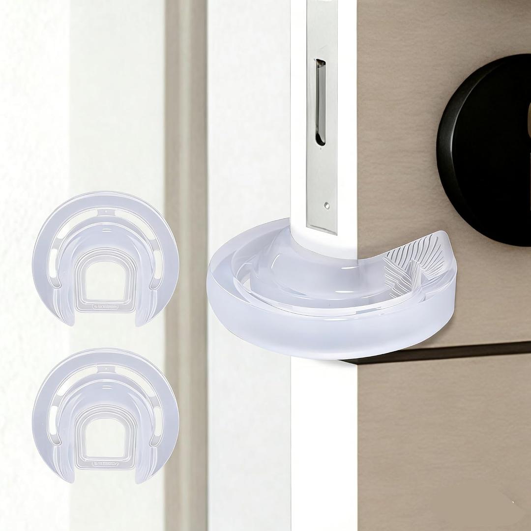 Silicone Door Pinch and Door Slam Stopper, Door Protector for Kids Finger Safety, Babyproof Doors to Avoid Pinched Fingers & Door Slamming, Translucent, 2Pcs