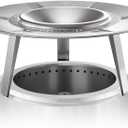 YEFU Fire Pit Heat Deflector for Solo Stove Bonfire 19.5", Portable 304 Stainless Steel Heat Diffuser Accessory for Firepit Captures and Redirects Warmth, Detachable Burner Cover Accessories
