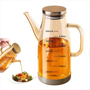 2025 Oil Dispenser Bottle with Drip Free Spout Food Grade Oil Vinegar Cooking Sprayer Kitchen Glass Container Bottles (1000 ML) (33.8 Ounces)