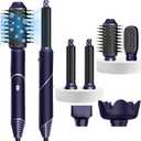 6 in 1 Blow Dryer Brush, Hair Dryer with Diffuser for Curly Hair, Negative Ionic Hair Dryer Brush Set, Air Curling Iron Air Styler, Brush Blow Dryer Straight, Volumize, Drying Hair Styling Tool