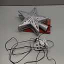 Christmas Tree Topper Lighted with 6 Projection Modes,Christmas Star Tree Topper Built-in LED Rotating Projector Lights 3D Sparkling Christmas Tree Decorations for Xmas Party Holiday Decor(Silver)