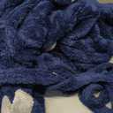 SlumberMee Mens Fleece Plush Robe with Hood Ultra Soft Fluffy Full Length Long with Pockets Luxurious House Coat (Shu Velveteen - Navy Blue) XL