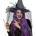 aninka 2 Pieces Halloween Witch Costume Set Women Adult Witch Hat and Wig Witches Hat Costume Cosplay