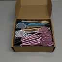 Dunzoom 60 Pcs Tennis Racket Pens Tennis Party Favors Sport Gifts for Team Fidget Novelty Badminton Rollerball Pens for Home Adult Office Writing(Multicolor)