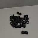 20Pcs Black Double Port Pipe Clamps Clips 25mm/1 inch Diameter Shelf Pole Connector Chain Link Fence Panel Clamps