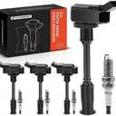 A-Premium Ignition Coils and Spark Plugs Kits Compatible with Lexus GS200t/IS200t 2016-2017, GS300/IS300/NX300 2018-2019, NX200t 2015-2017, RC200t 2016, RC300 2018-2020, 2.0L 4-PC Set