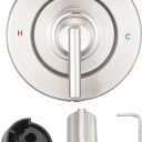 Replacement Trim Kit for Moen Chateau Shower Faucet (Valve & Cartridge Not Included), Pull-On Push-Off Knob Handle Design, Brushed Nickel