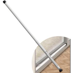 DIIG Sliding Door Security Bar, 17.7-50.5inch Adjustable Locking Window Safety Bar with Rubber Tips, Diameter 1inch Window Security Bar for Home Apartment Travel (White)