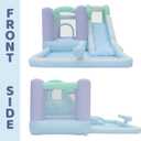 Bounceland Splash Zone Dream Wet or Dry Bounce House Water Slide, 11.5ftL x 9ftW x 6ftH, Pastel Color, Spacious Bounce Area, Splash Pool, Climbing Wall, Blower Included, Trendy Kids Outdoor Play