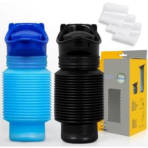 Pee Bottles For Men,Collapsible Urine Bottle With Disposable Replacement Bags,Car Pee Bottle For Men And Women,750ml,Leakproof,2-Piece Set Emergency Urinal For Road Trips,Traffic Jams And Camping