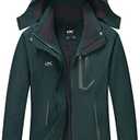 Diamond Candy Women's Waterproof Rain Jacket with Hood Lightweight Outdoors Raincoat, Large