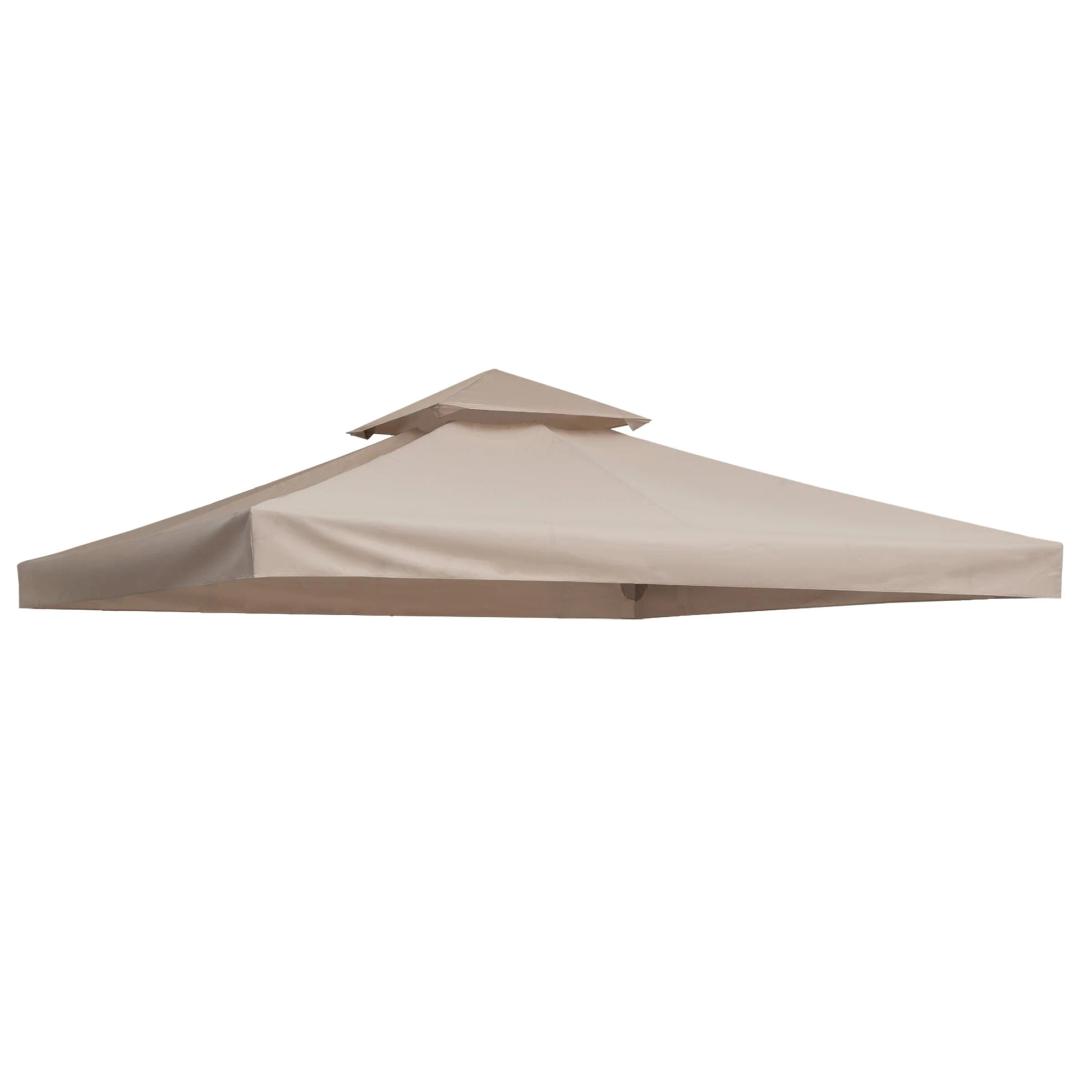 8x8Ft 2-Tier Gazebo Top Replacement UV30+ for Dual Tier Gazebo Frames Outdoor Patio Canopy Cover Party Backyard Garden Coffee Liqueur